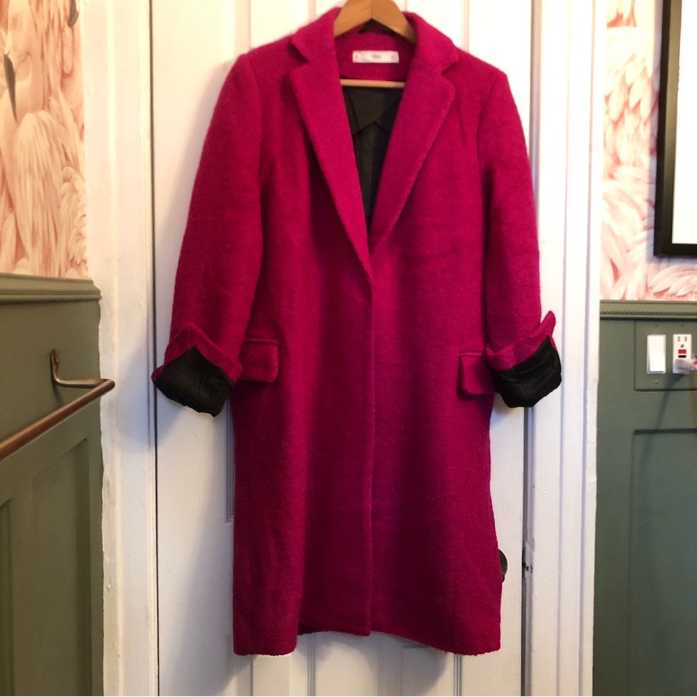 Mango Fuchsia Coat size M. Only worn a few times! Perfect transition staple.